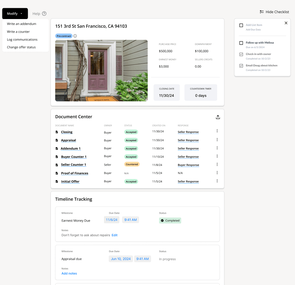 The Offer Haus buyer dashboard